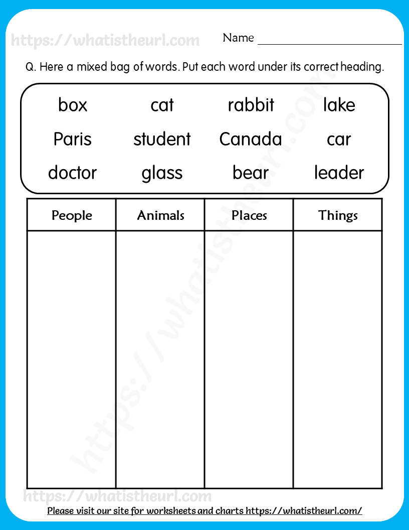 Common Nouns Worksheet For Grade 1 Your Home Teacher