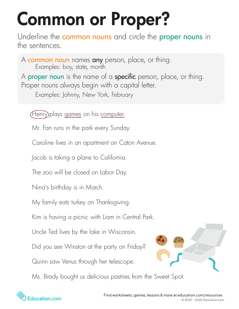 Common Or Proper Noun Worksheet Download Printable PDF 