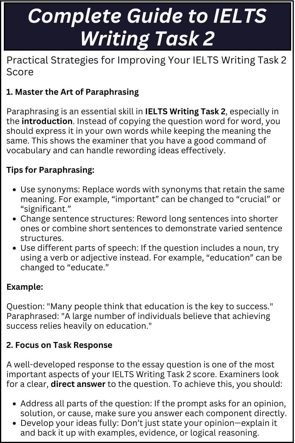 Complete Guide To IELTS Writing Task 2