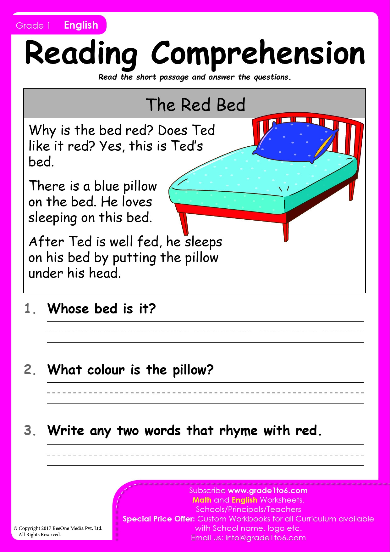 Comprehension Passage Grade 1 PYP