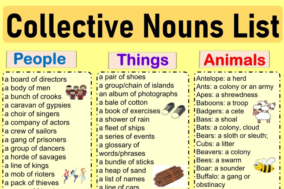 Comprehensive List Of English Collective Nouns With Examples