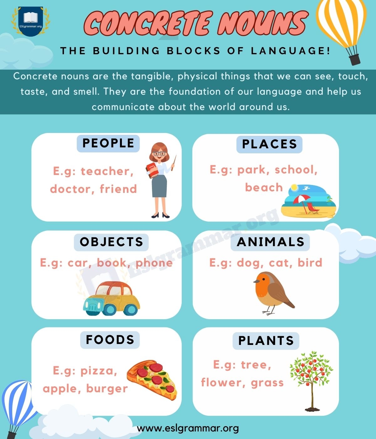 Concrete Nouns Definition Examples Types And Usage ESL Grammar