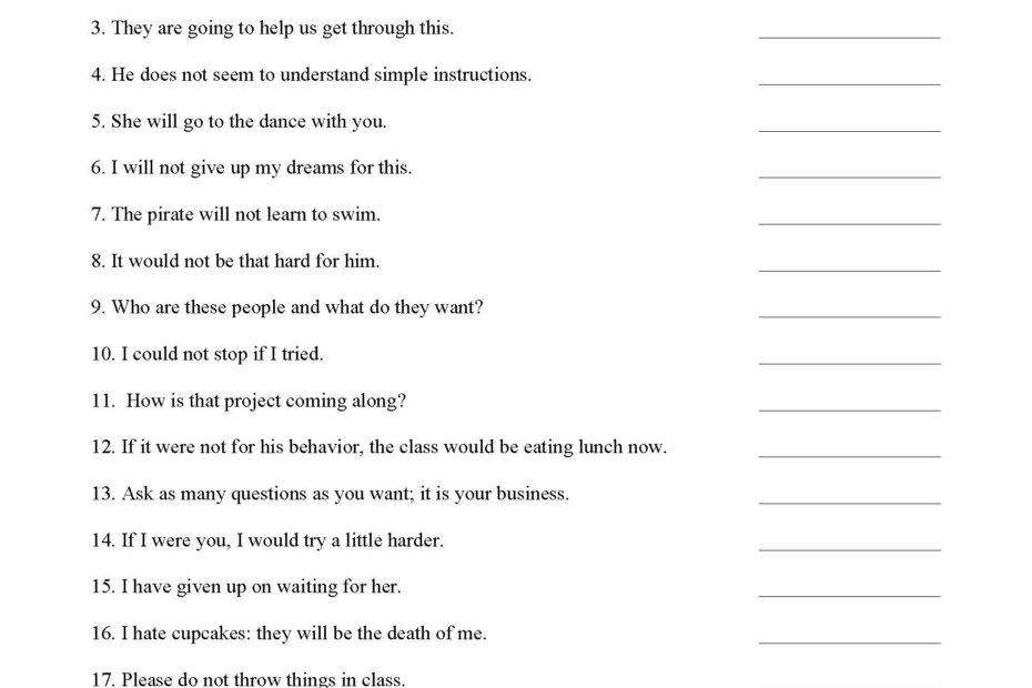 Contractions Worksheet 5 Grammar Activity