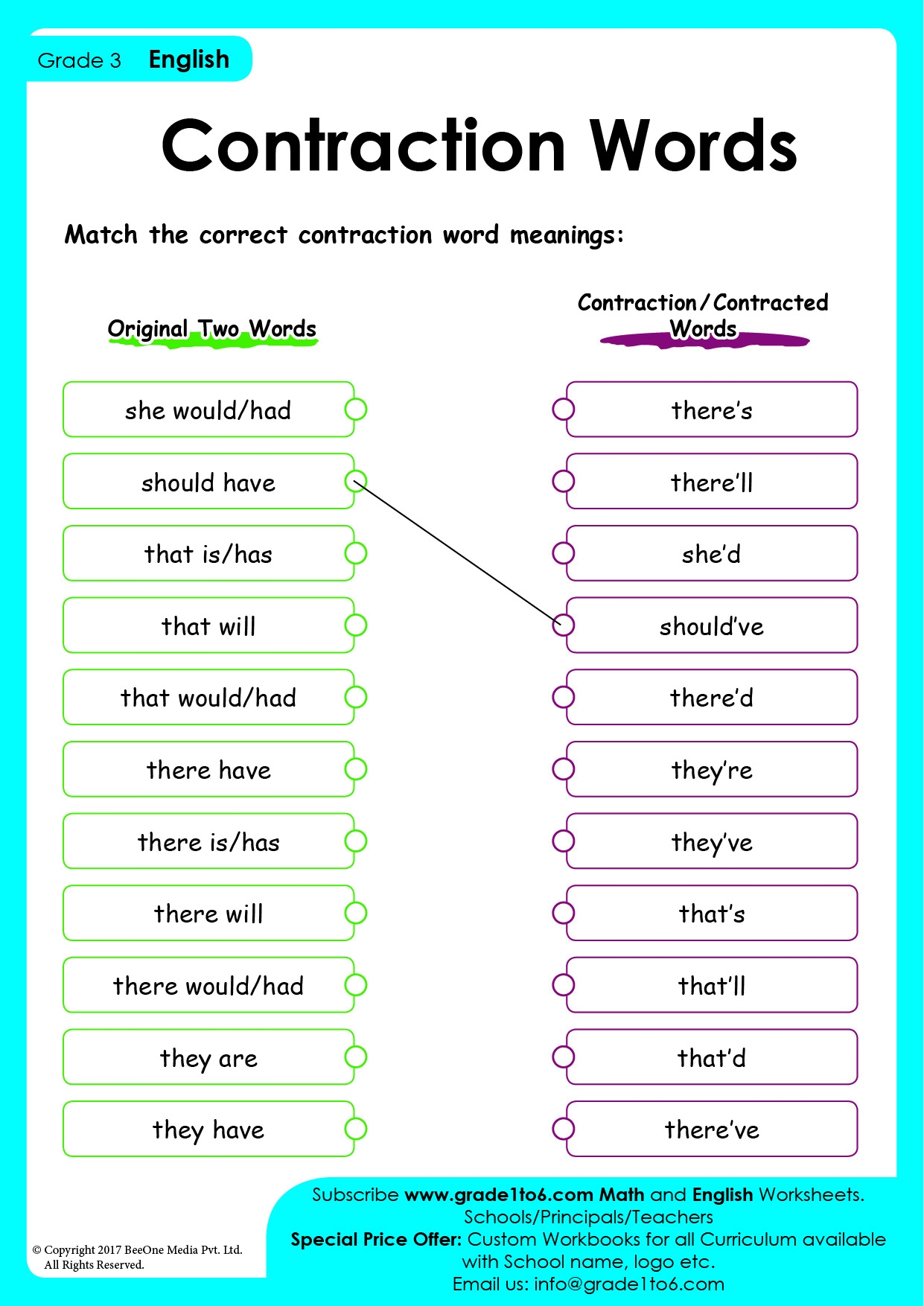 printable contractions worksheets pdf