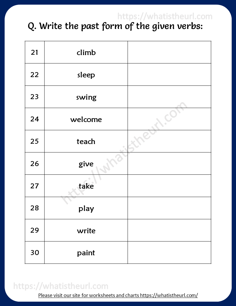 past tenses worksheet