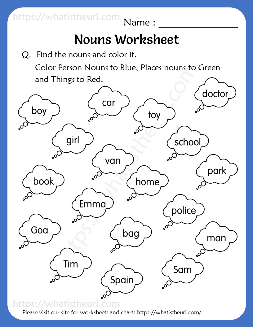 Count The Nouns Worksheet Free Printable PDF For Kids Worksheets Library