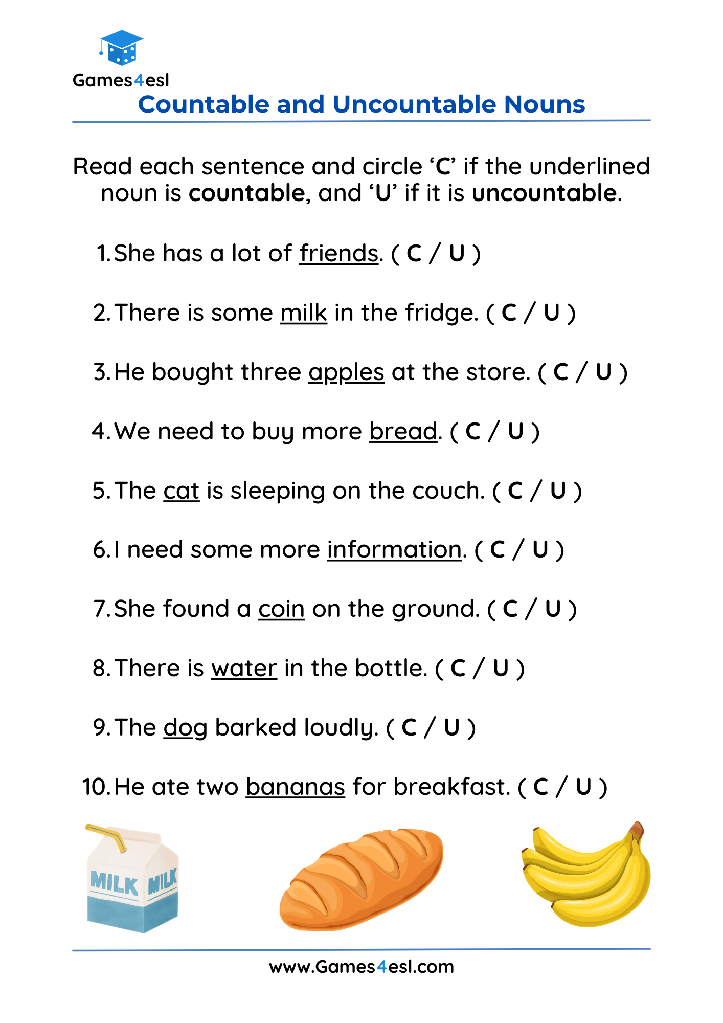 nouns worksheet for grade 3