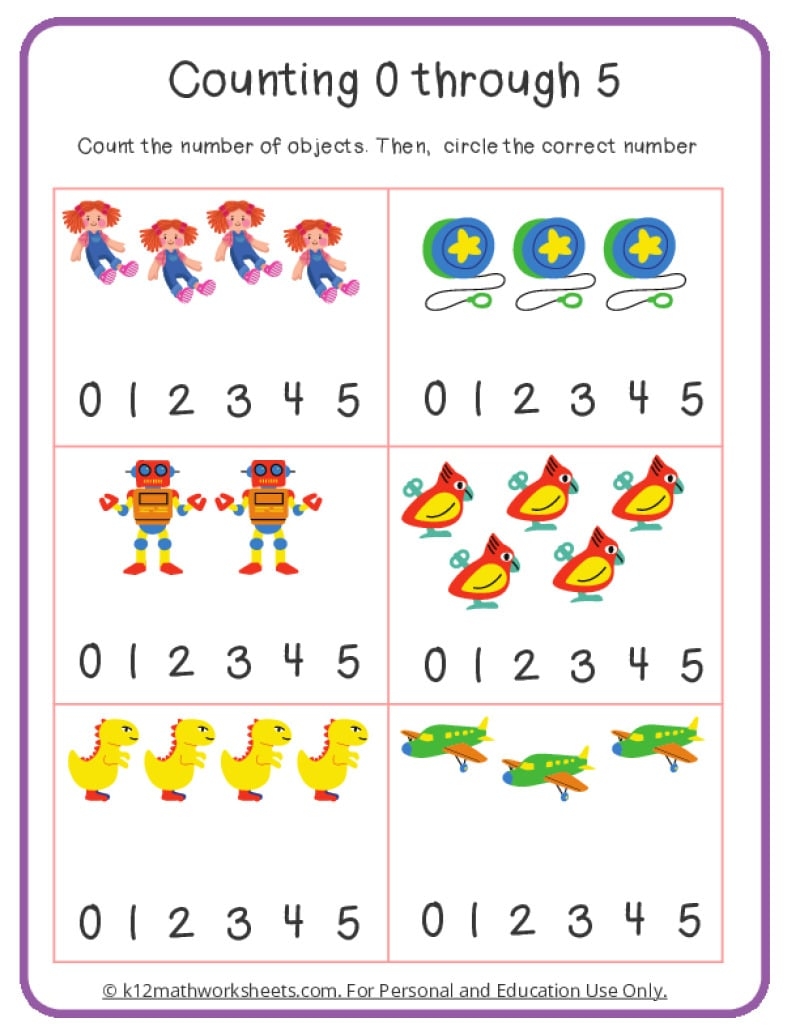 number 5 worksheets for preschoolers
