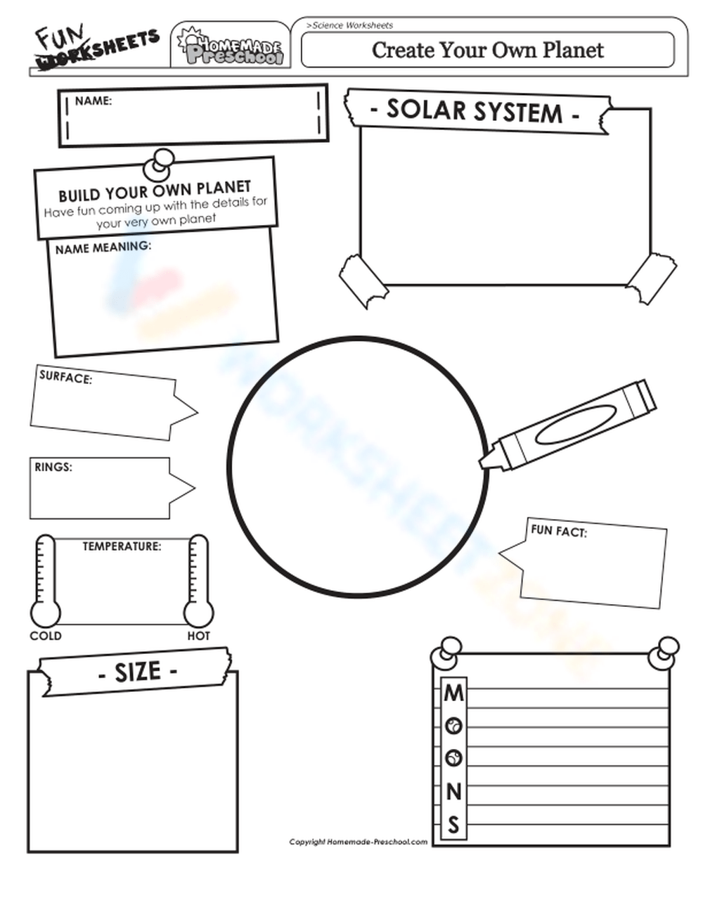 Create Your Own Planet Worksheet Worksheets Library