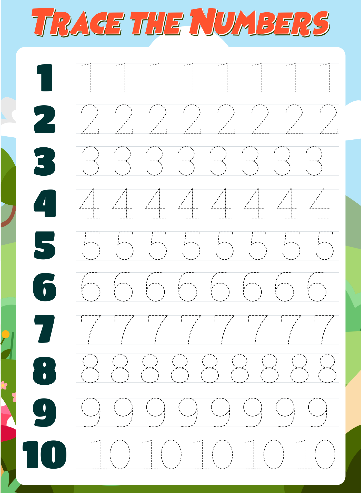 createprintables.com number tracing