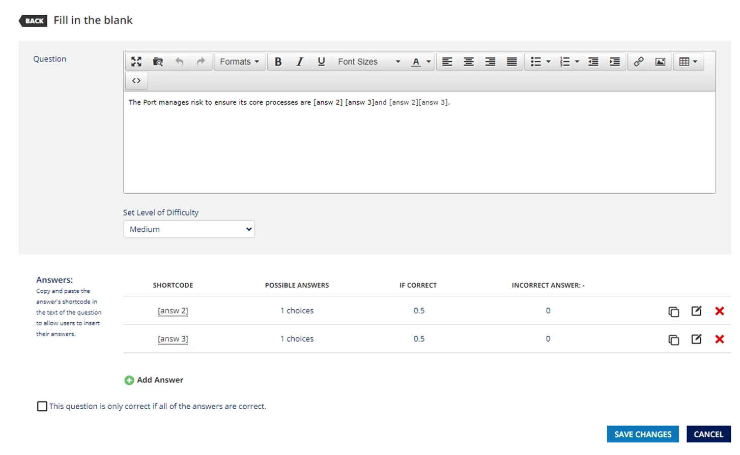 Creating A Fill In The Blank Test Question Community