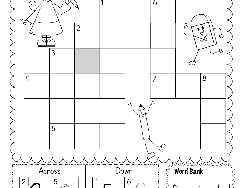 Crossword Puzzle Spelling Worksheet Free Printable Digital U0026 PDF