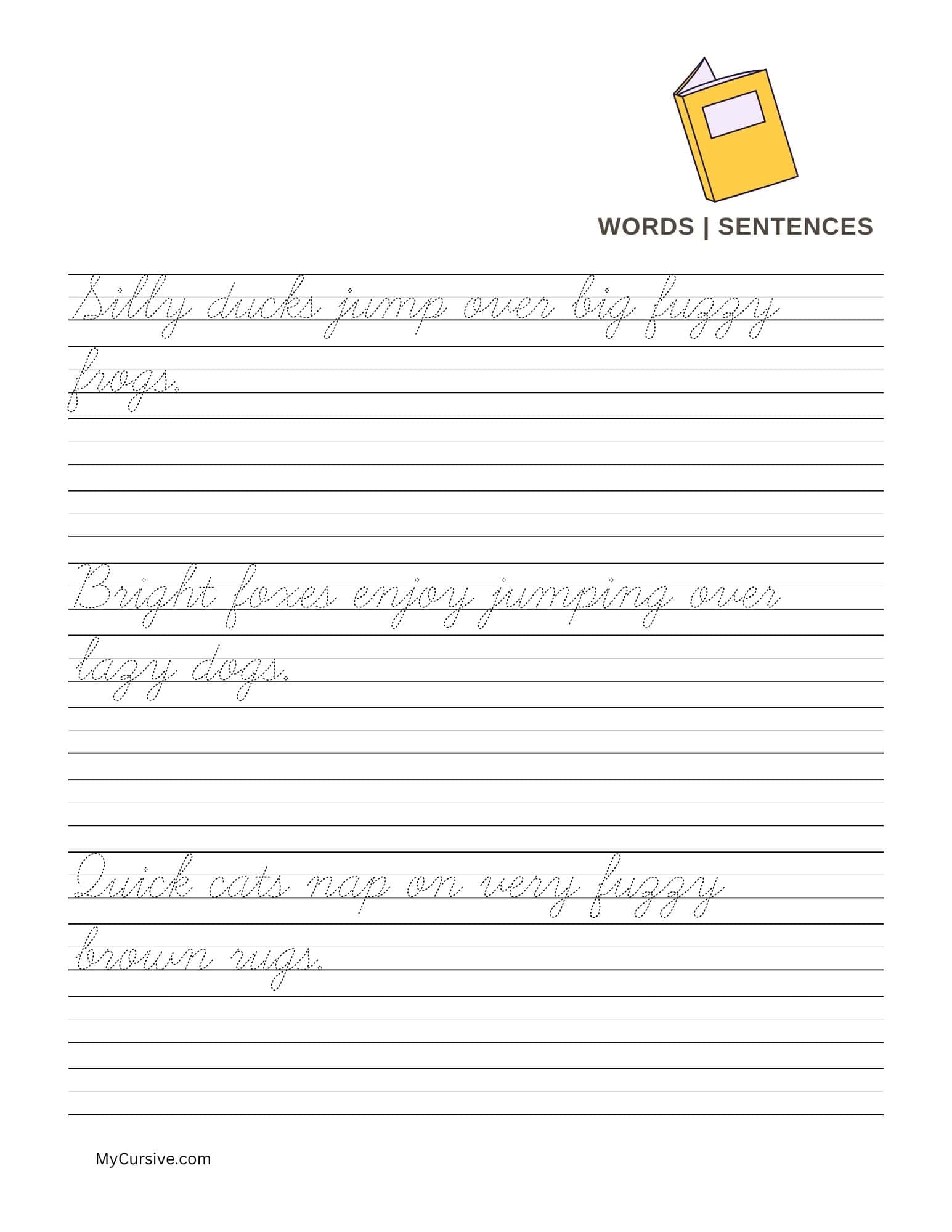 Cursive Sentences Free Worksheets For Sentences And Paragraphs