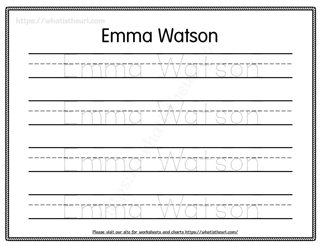 name tracing worksheets