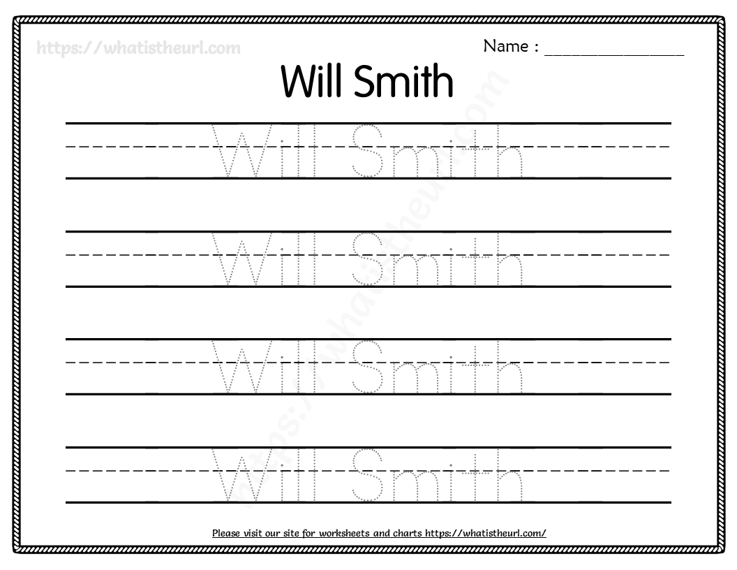 free name tracing worksheets