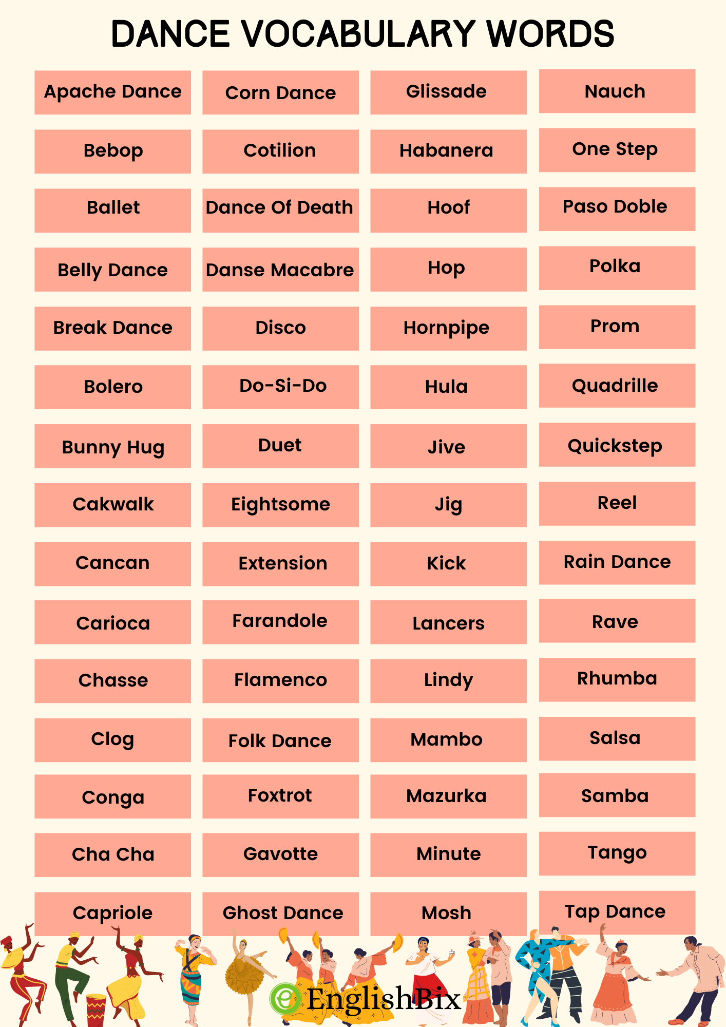 Dance Vocabulary Words For Kids A To Z EnglishBix