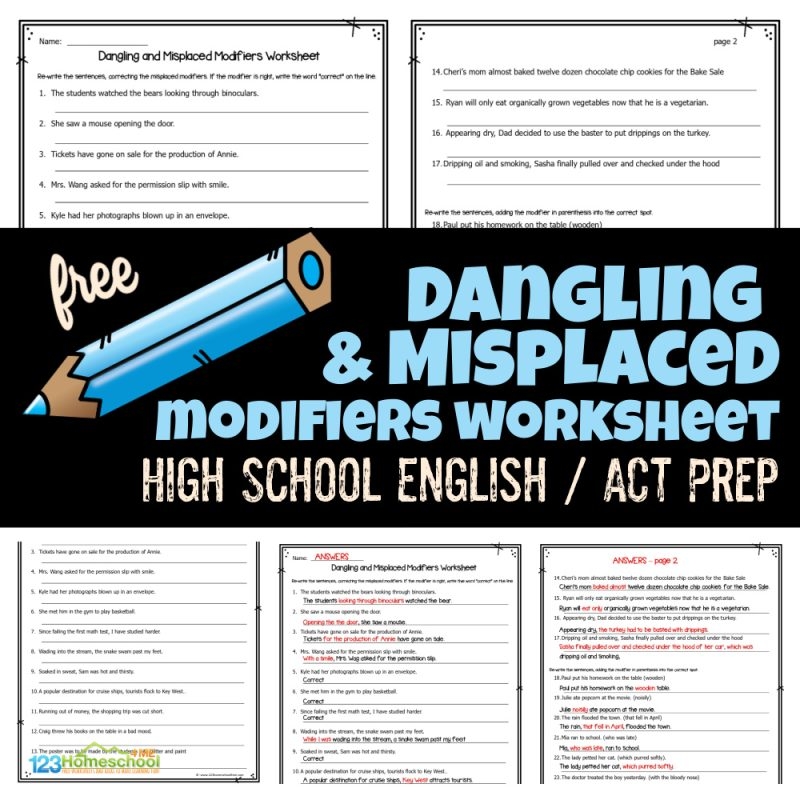 free high school grammar worksheets