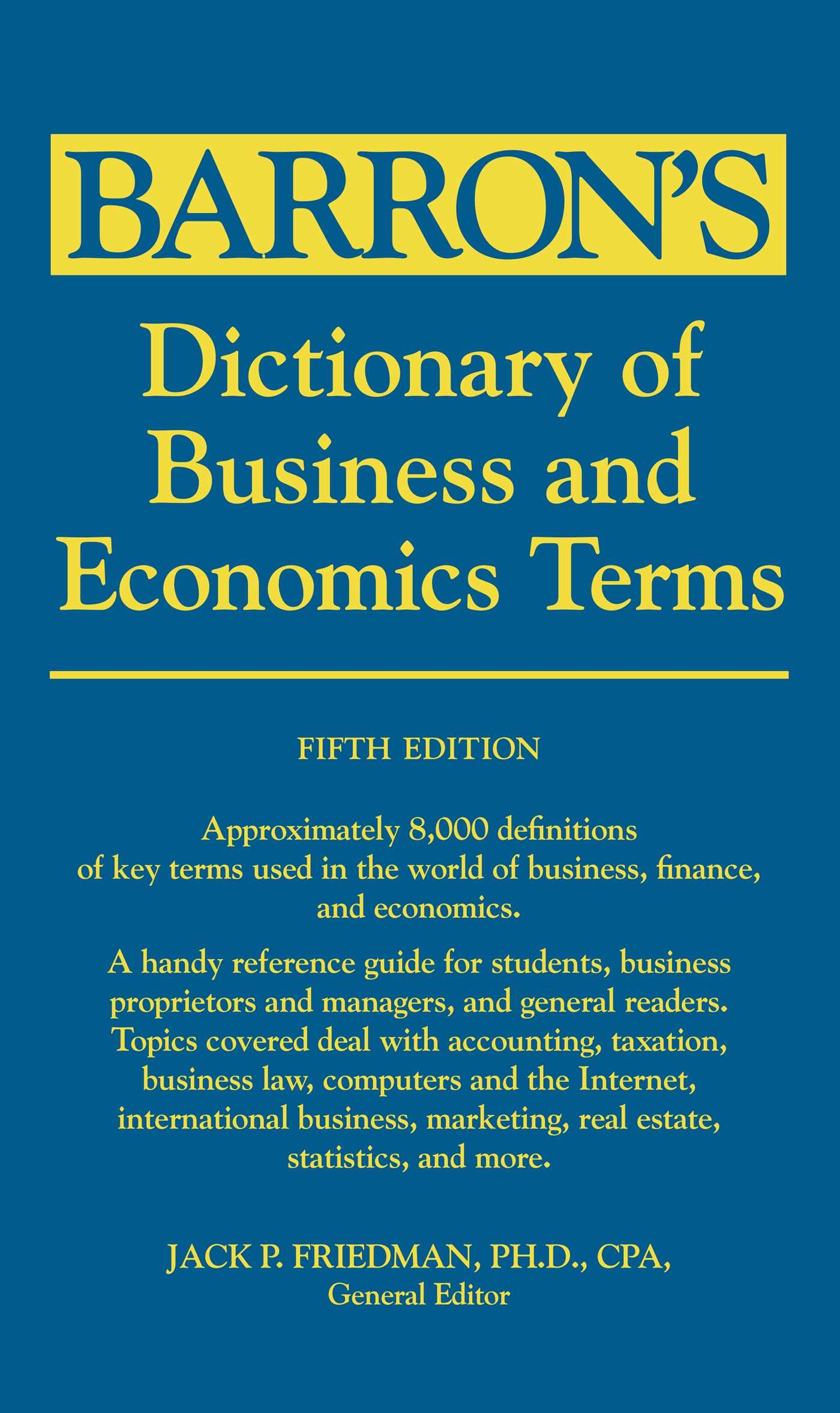 Dictionary Of Business And Economic Terms EBook By Barron s 