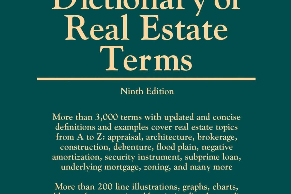 Dictionary Of Real Estate Terms EBook By Barron s Educational Series Jack P Friedman Ph D Jack C Harris Ph D J Bruce Lindeman Ph D Official Publisher Page Simon U0026 Schuster AU