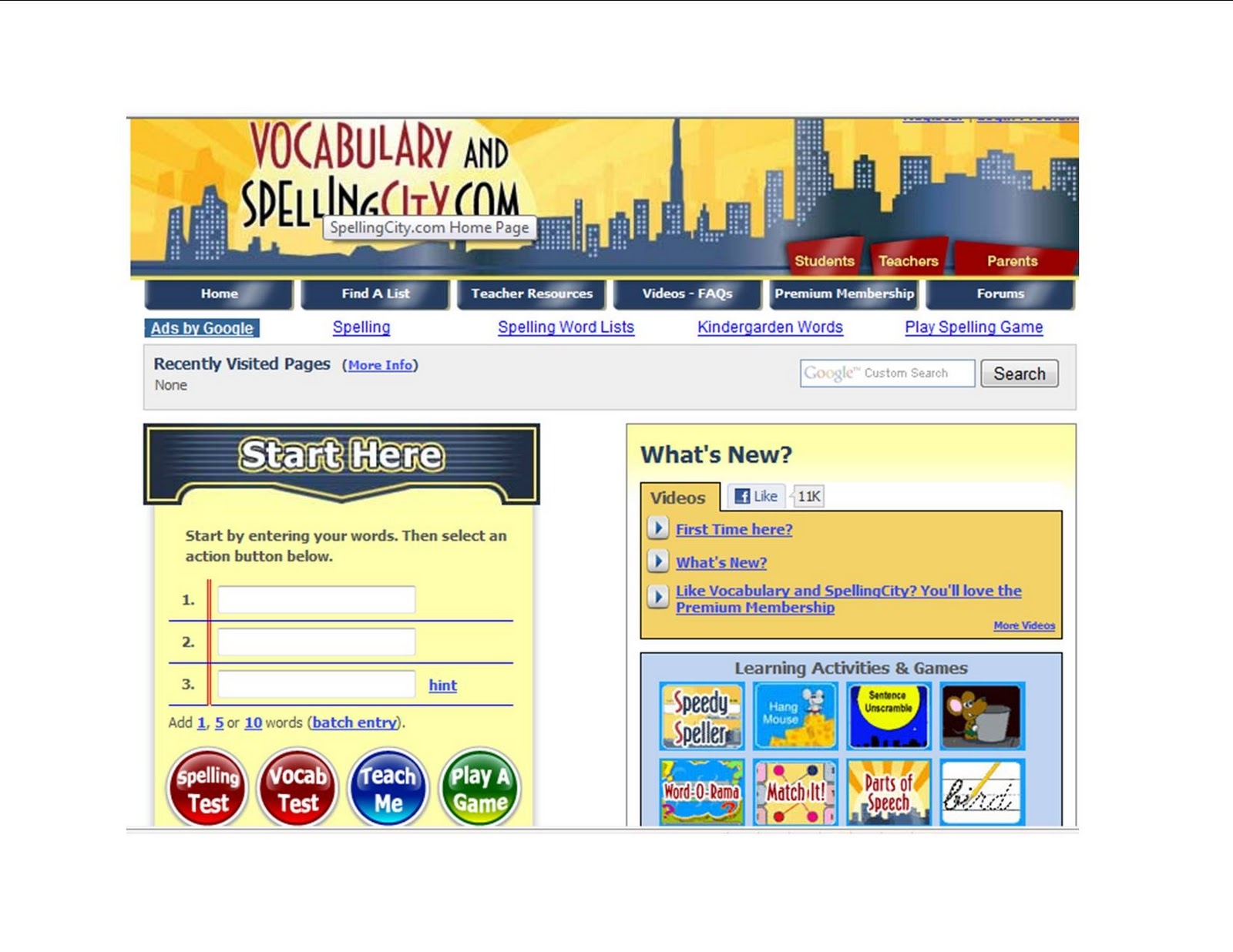 Digital Meanderings Spelling City