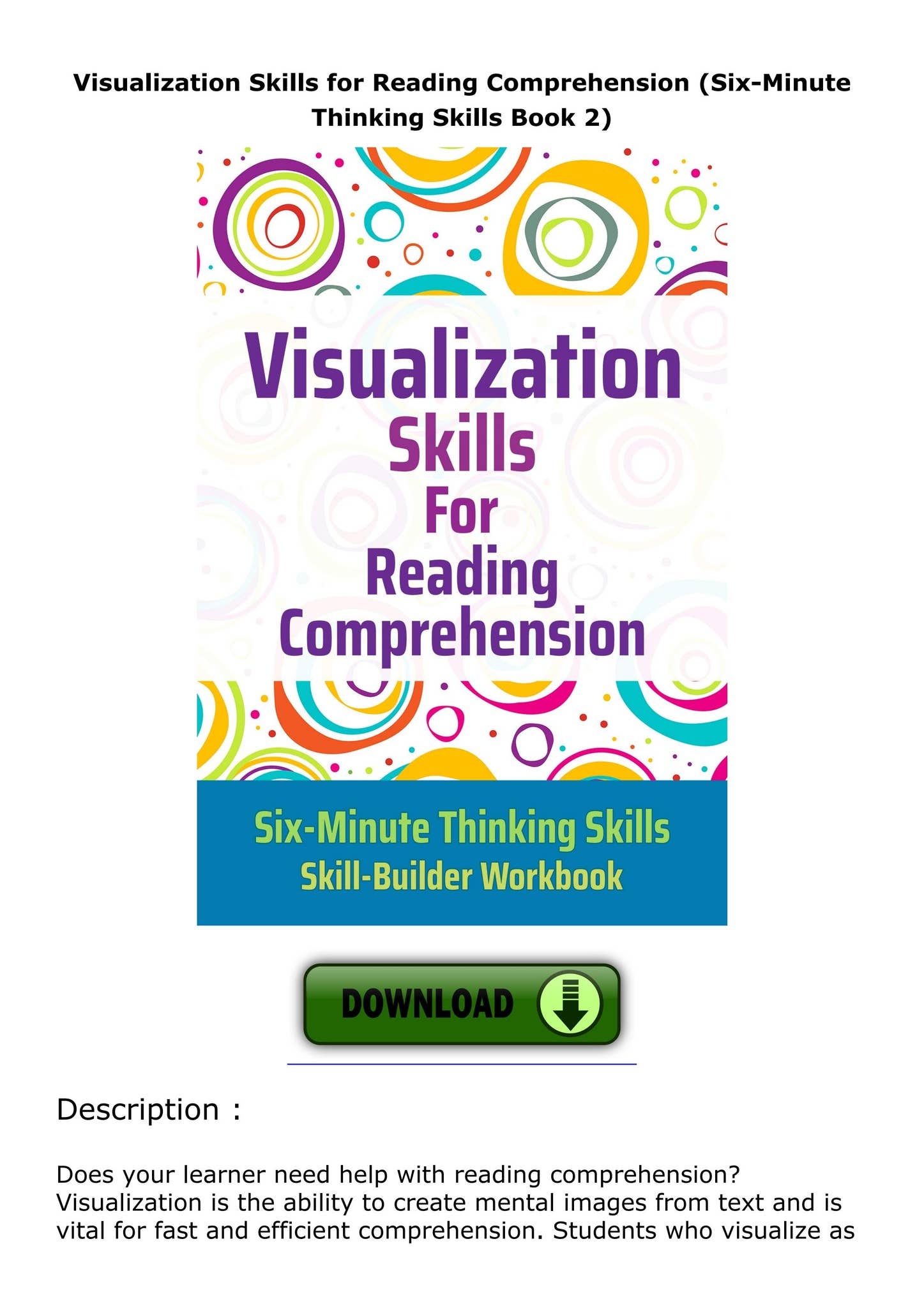 reading comprehension skills pdf