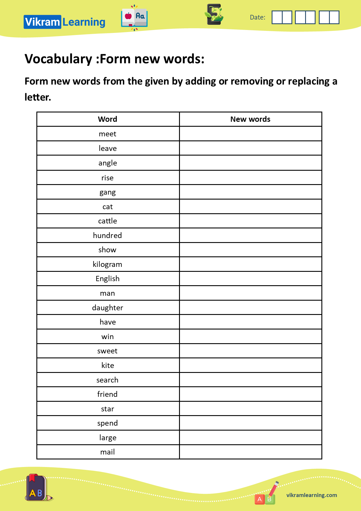 Download Vocabulary Form New Words Unscramble Words Words 