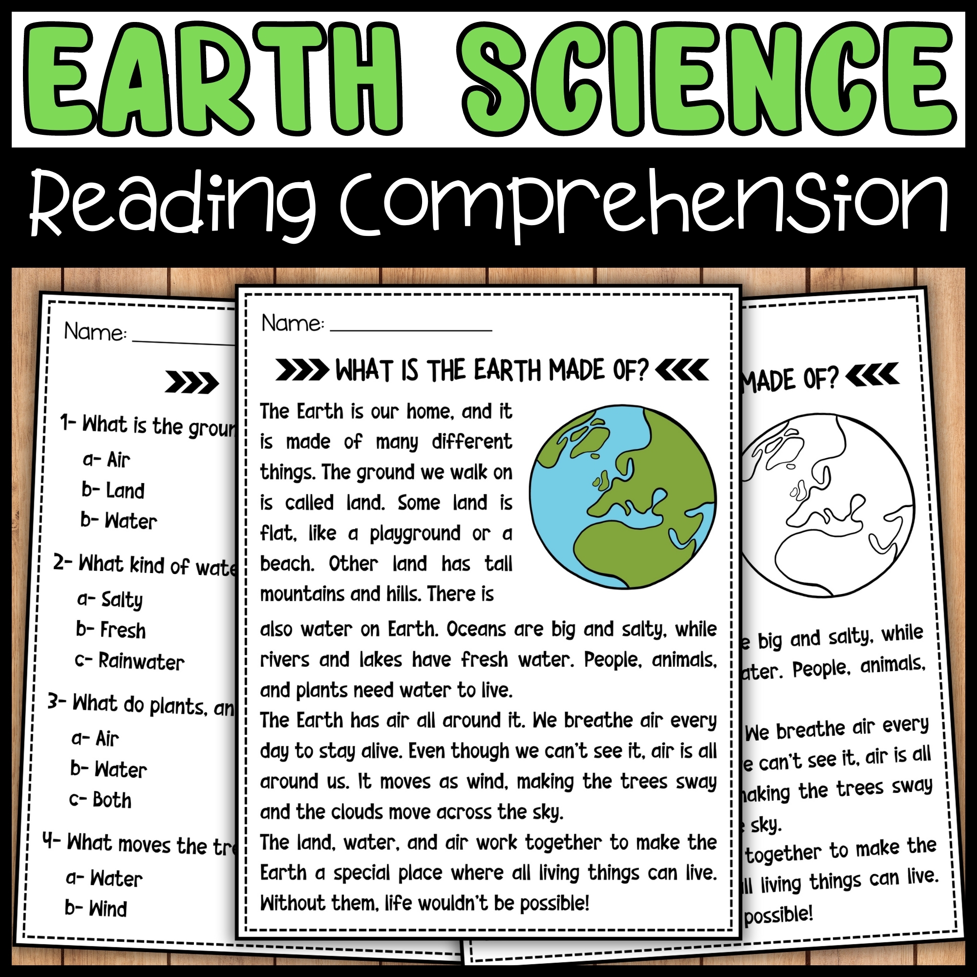 Earth Science Week Reading Comprehension Passage U0026 Questions 