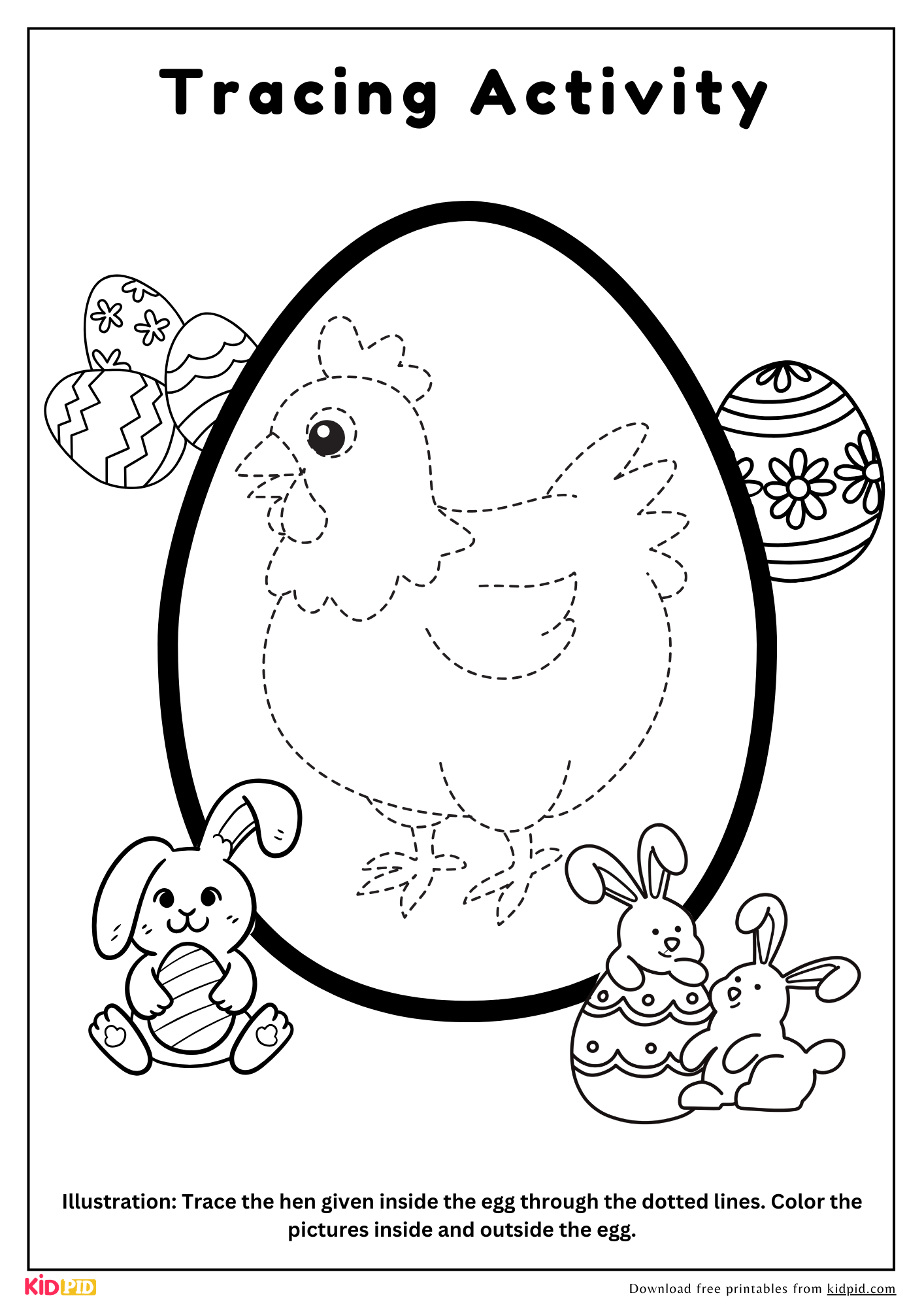Easter Tracing U0026 Coloring Activities For Kids Free Printable 