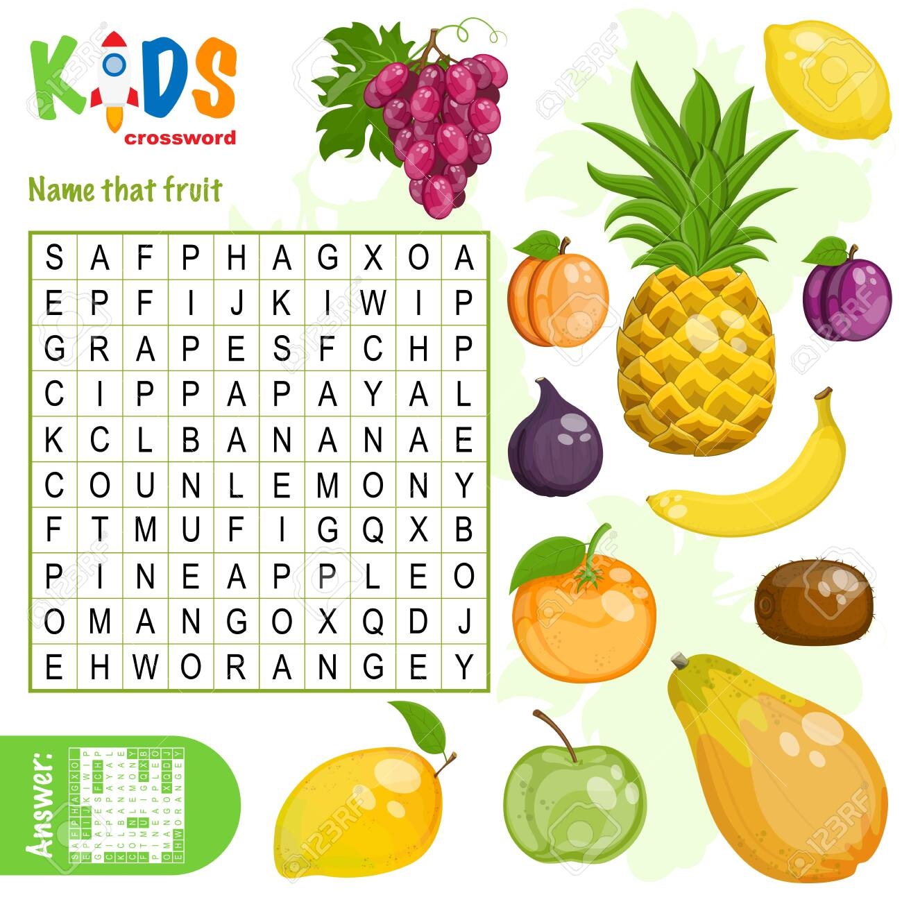 vocabulary crossword puzzle for kids