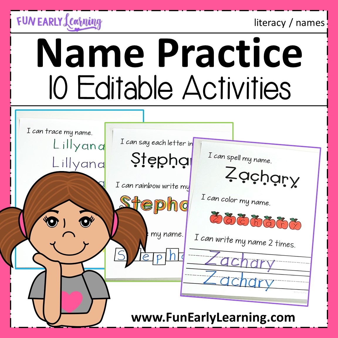 free editable name writing practice
