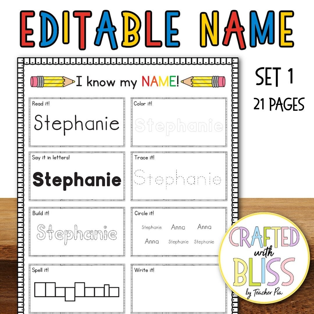 free editable name building worksheets