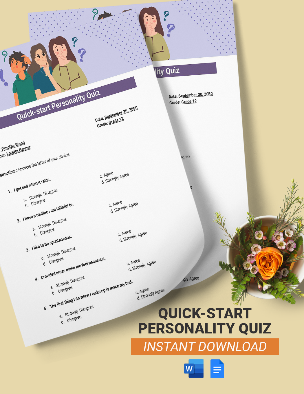 Editable Quiz Templates In Word To Download