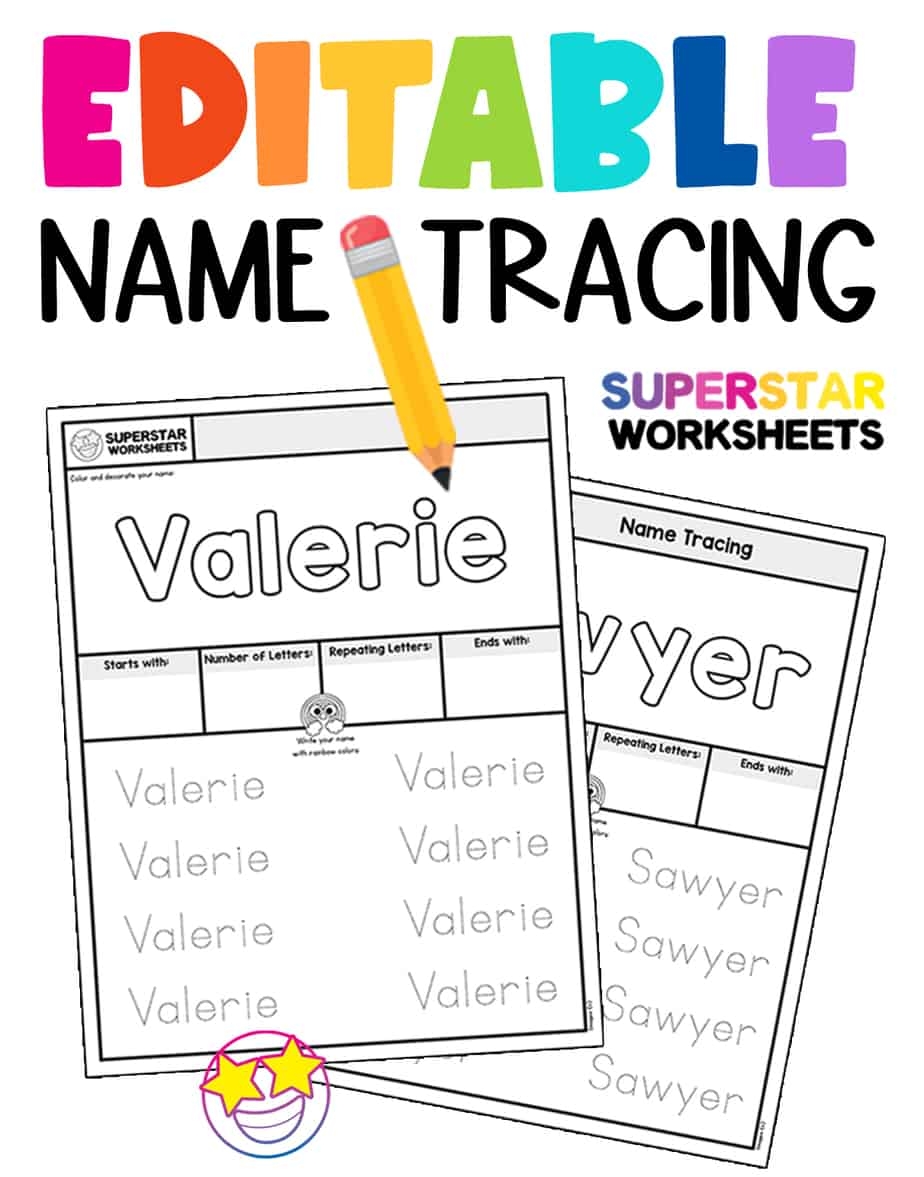 editable name tracing sheets free