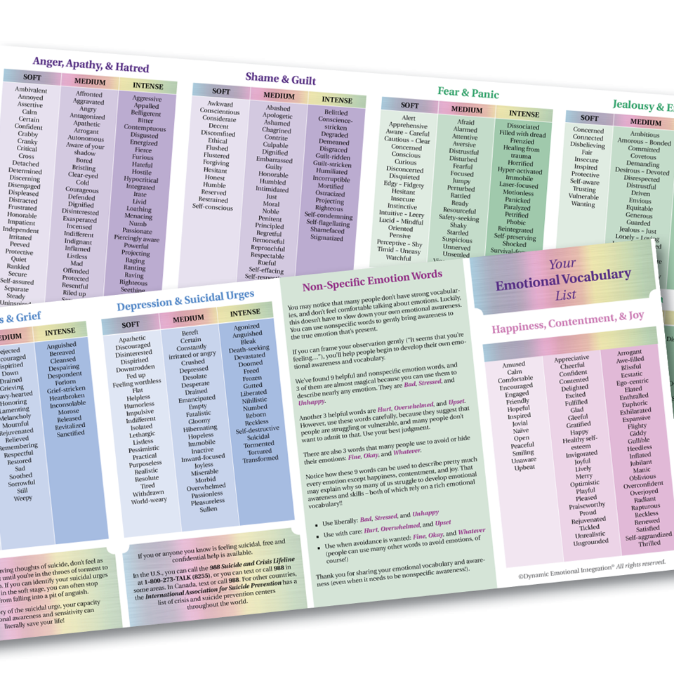 Emotional Vocabulary Lists