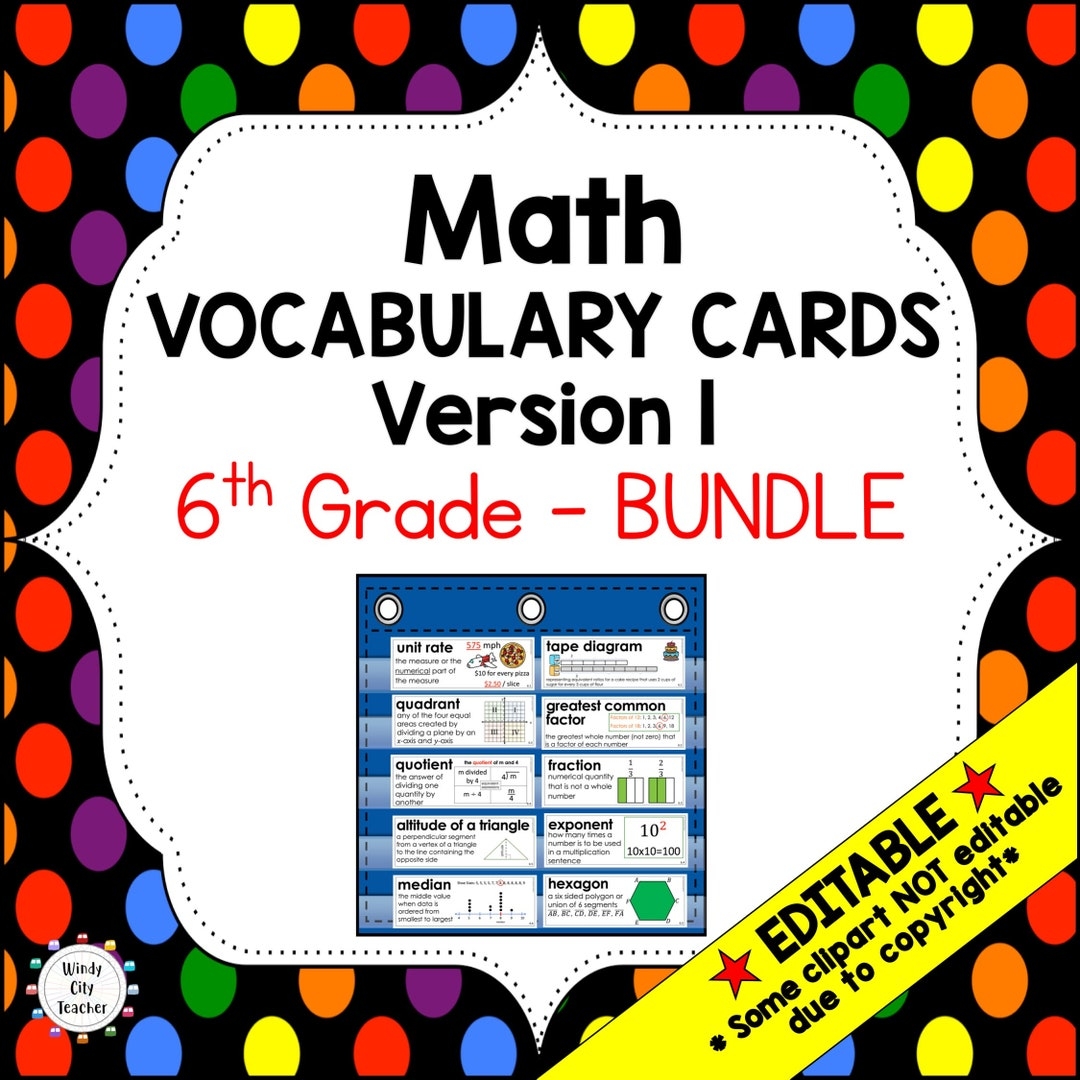 6th grade math words
