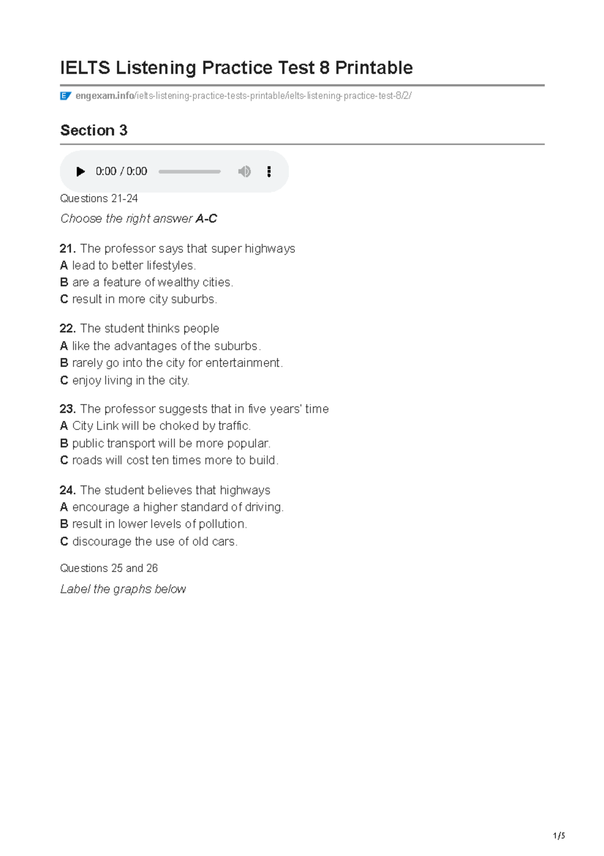 Engexam info Ielts Listening Practice Test 8 Printable IELTS Listening Practice Test 8 Printable Studocu
