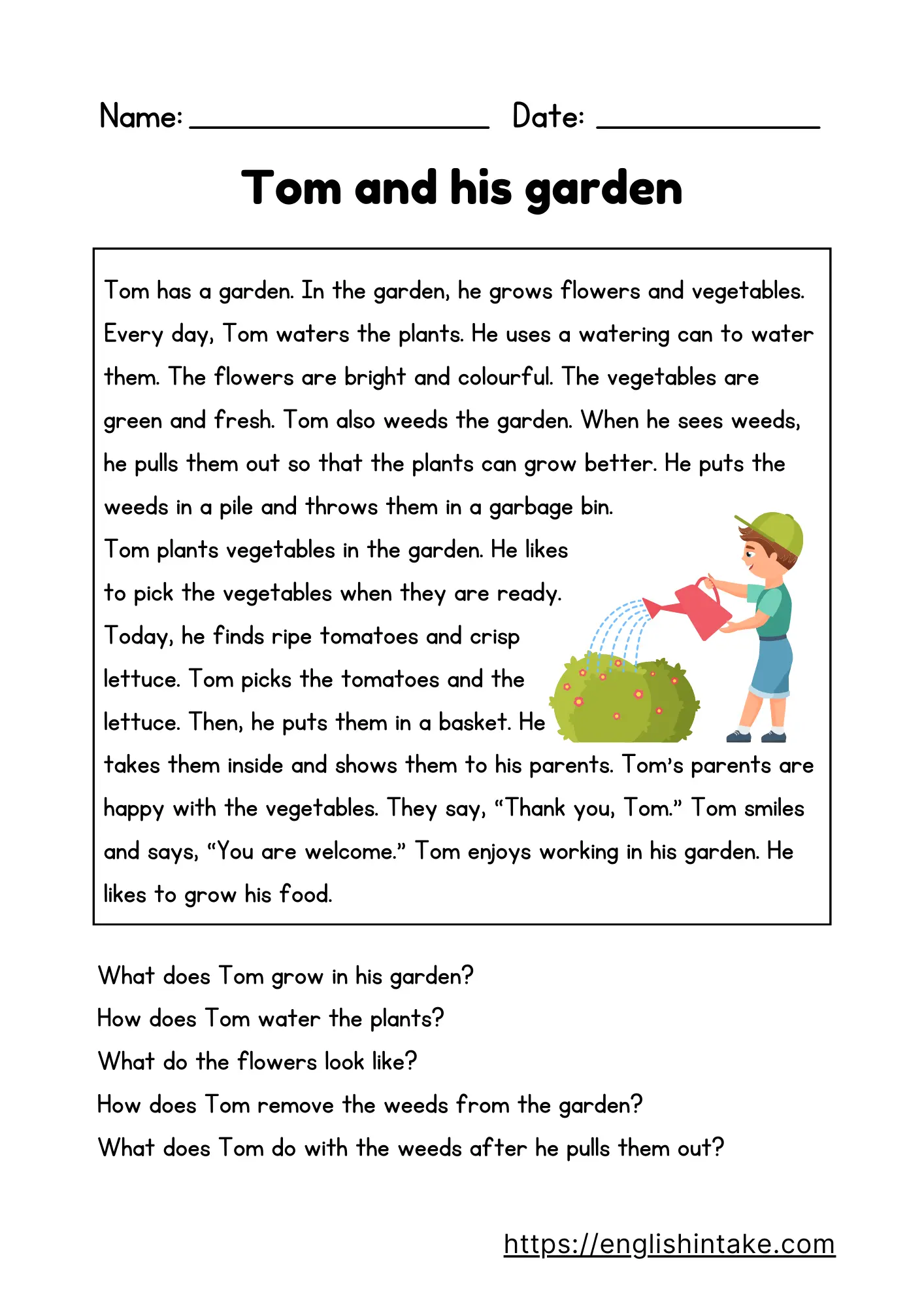 English For Beginners Reading Comprehension