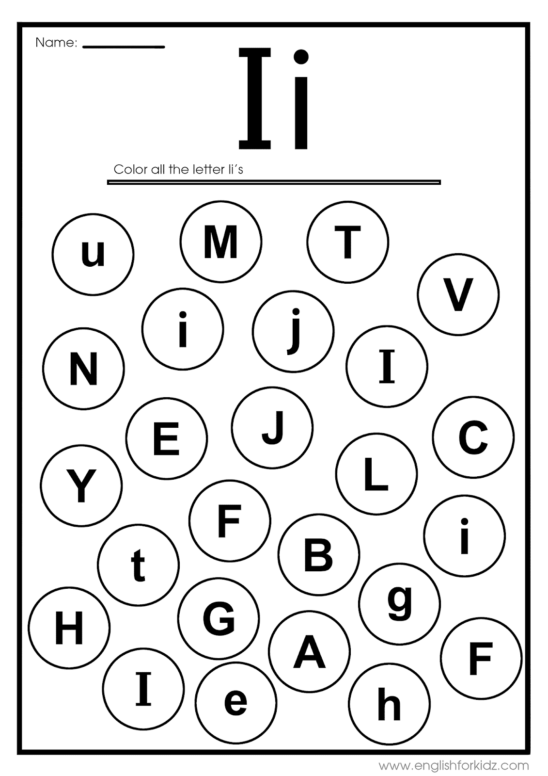 printable letter i worksheets