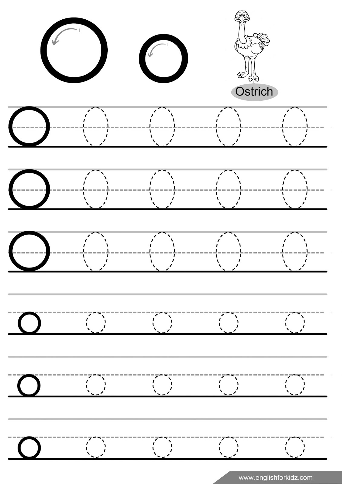 English For Kids Step By Step Letter O Worksheets Flash Cards 