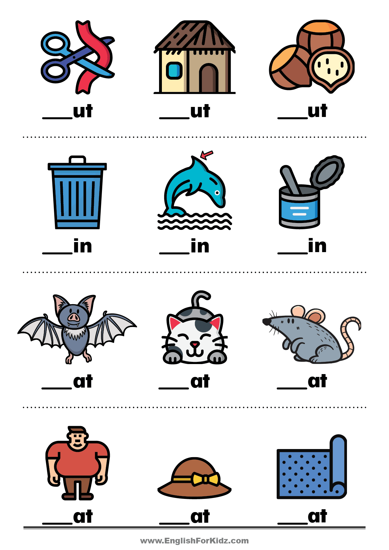 English For Kids Step By Step Missing Letters Worksheets