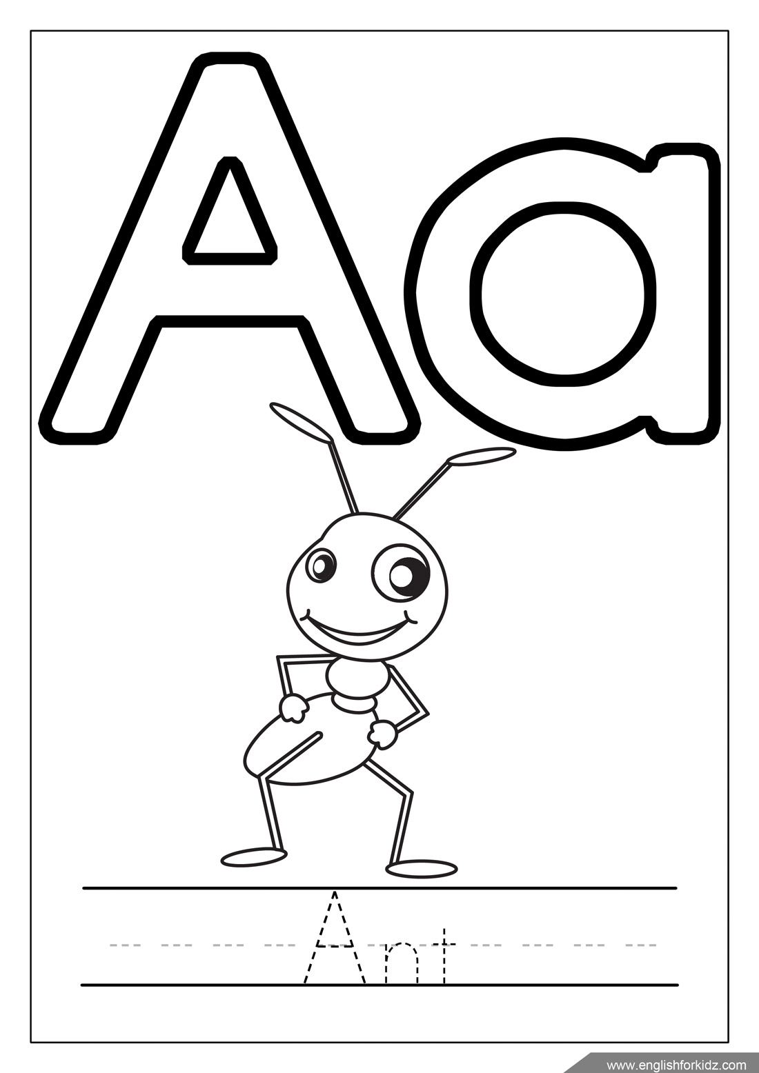 English For Kids Step By Step Printable Alphabet Coloring Pages Letters A J 