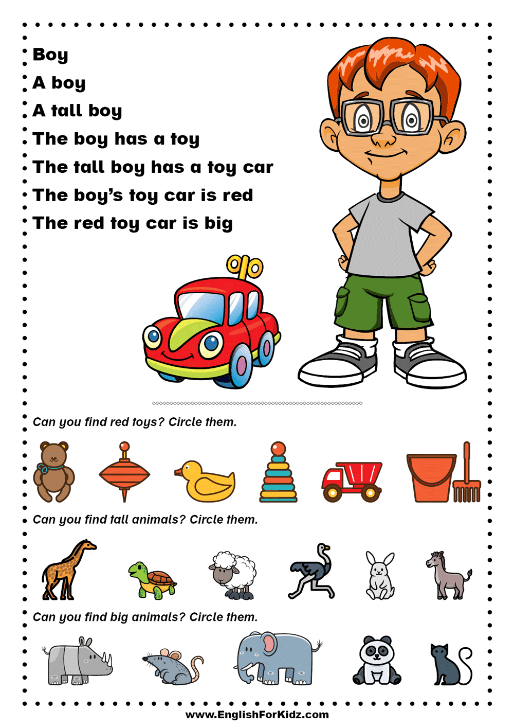 practice reading english for kindergarten