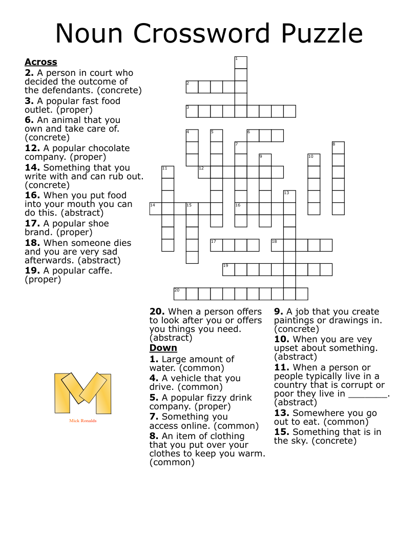 English Language Learners Crossword WordMint