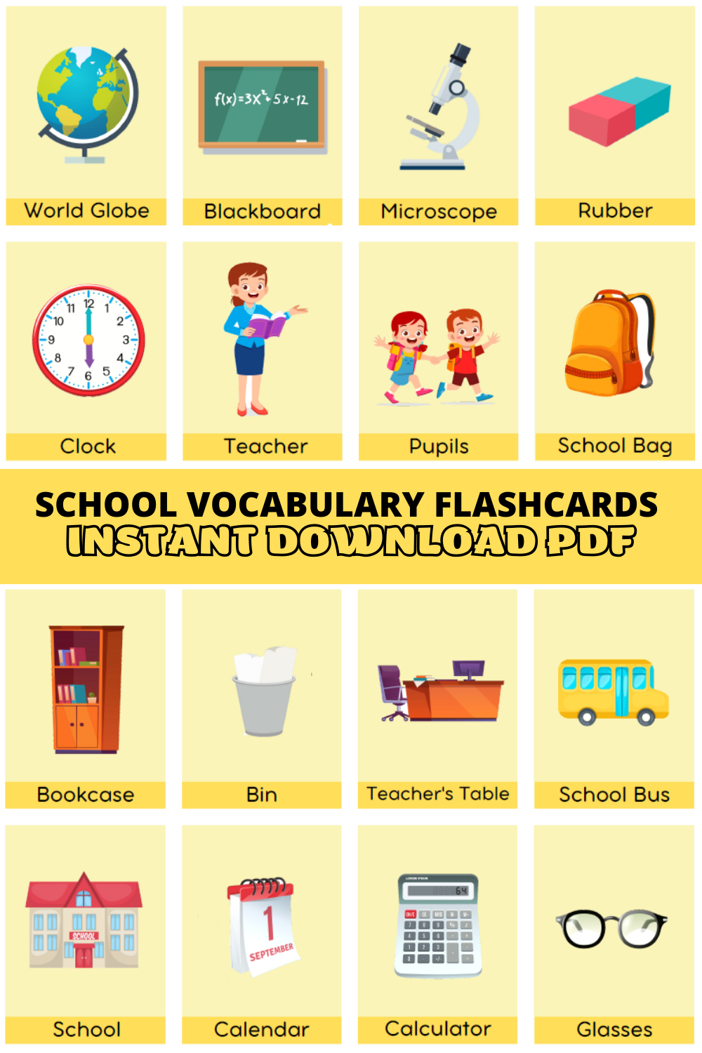 vocabulary flash cards