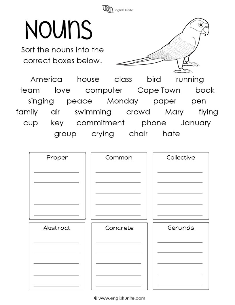 noun worksheet