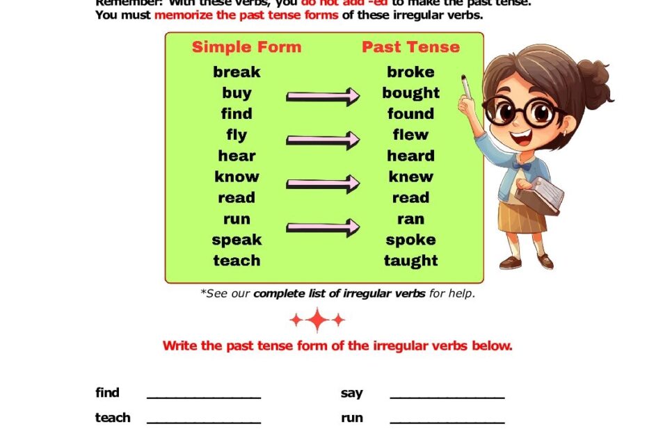 ESL Grammar PAST TENSE 5 Irregular Verbs 2 Stickyball ESL Lessons