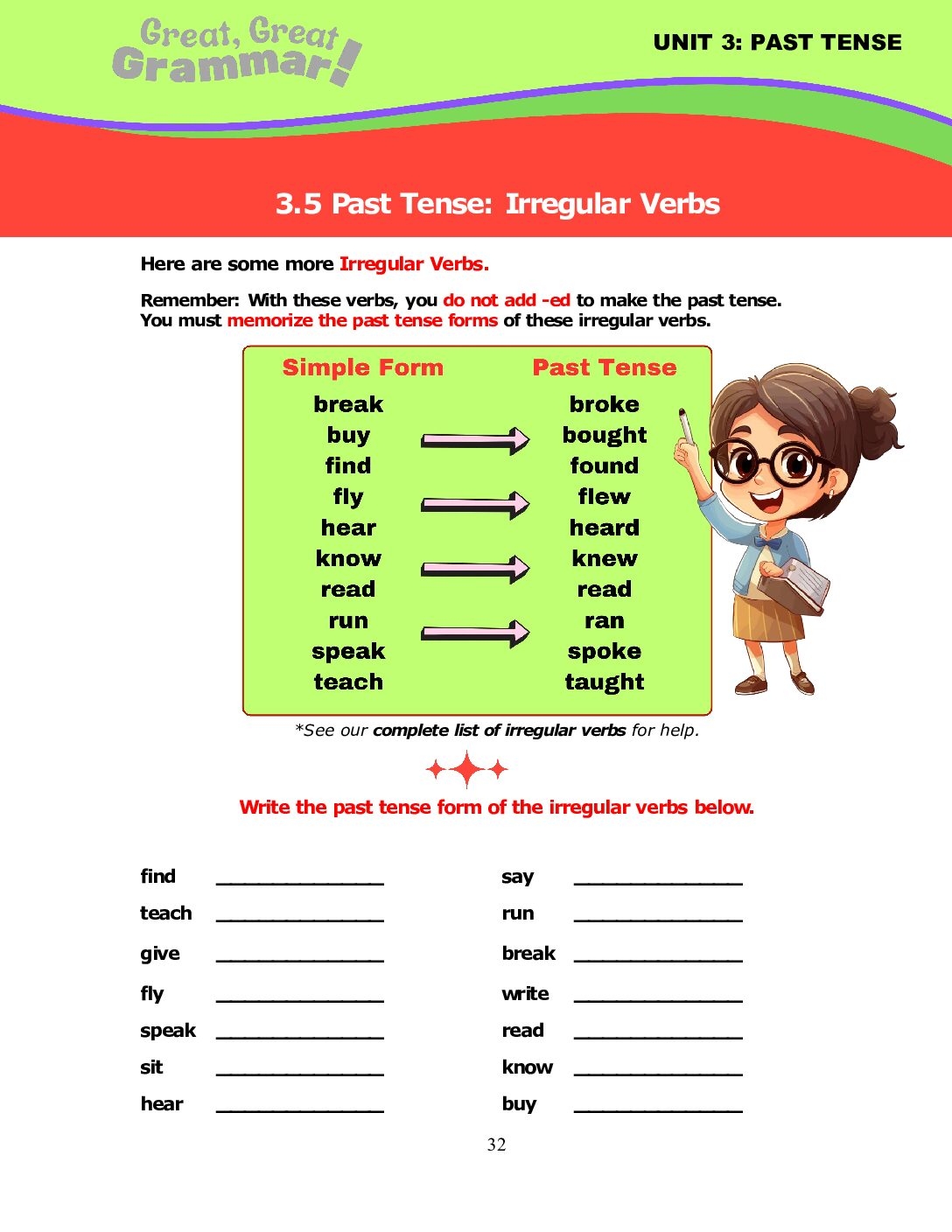 ESL Grammar PAST TENSE 5 Irregular Verbs 2 Stickyball ESL Lessons