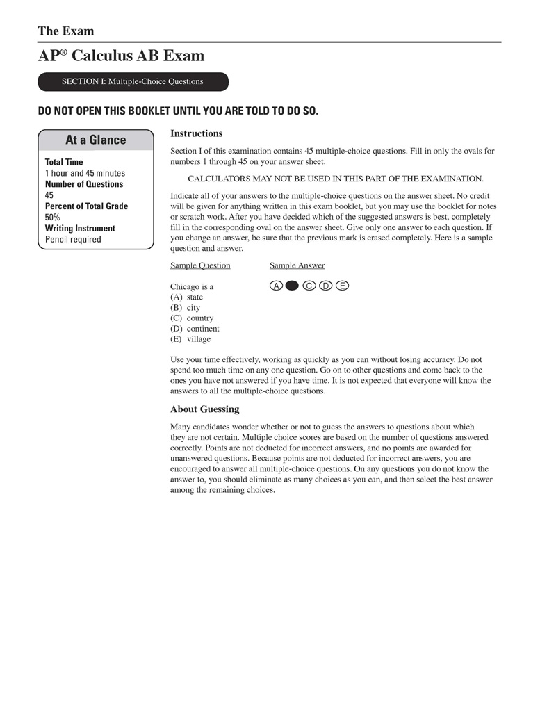 ap calculus practice exam questions