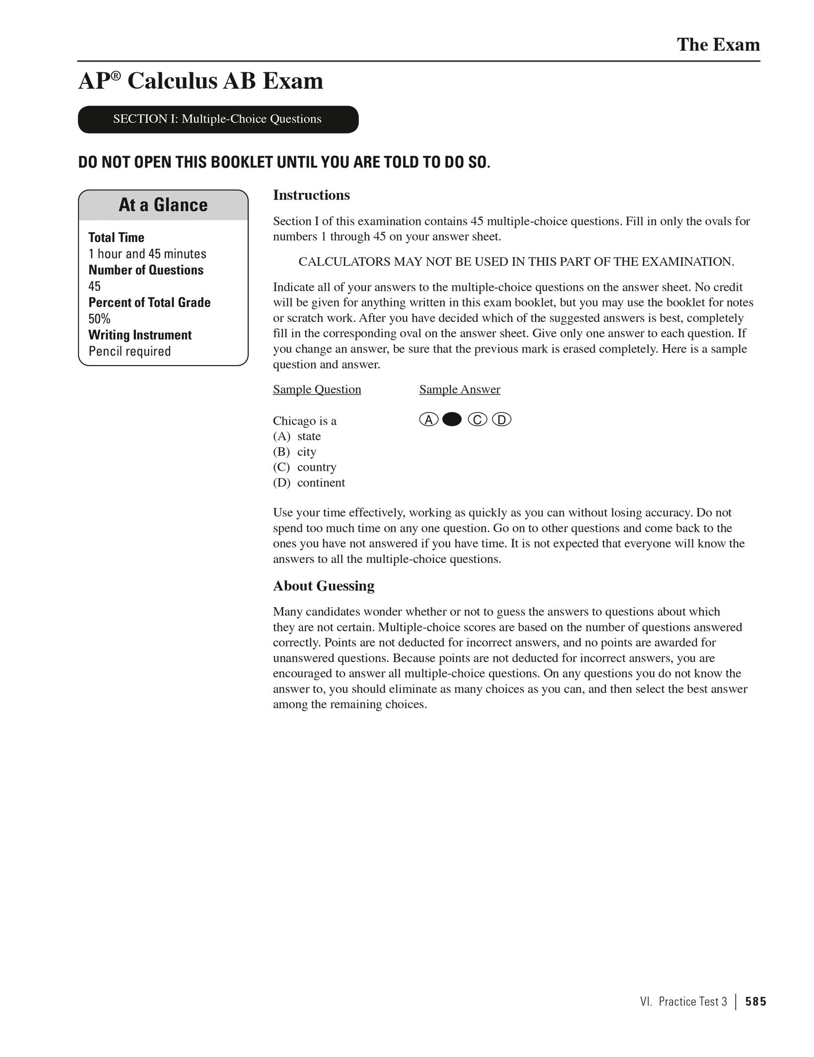 Extended Ebook Content For Cracking The AP Calculus AB Exam 2020 Premium Edition Practice Test 3