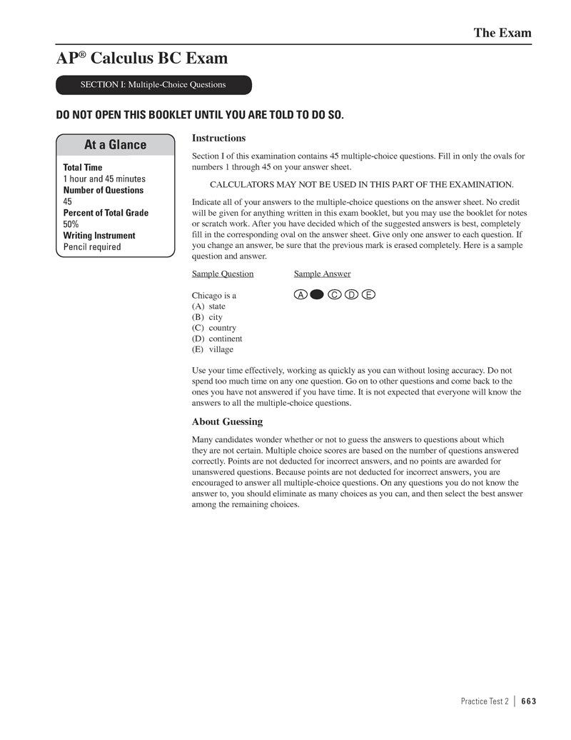 Extended Ebook Content For Cracking The AP Calculus BC Exam Practice Test 2